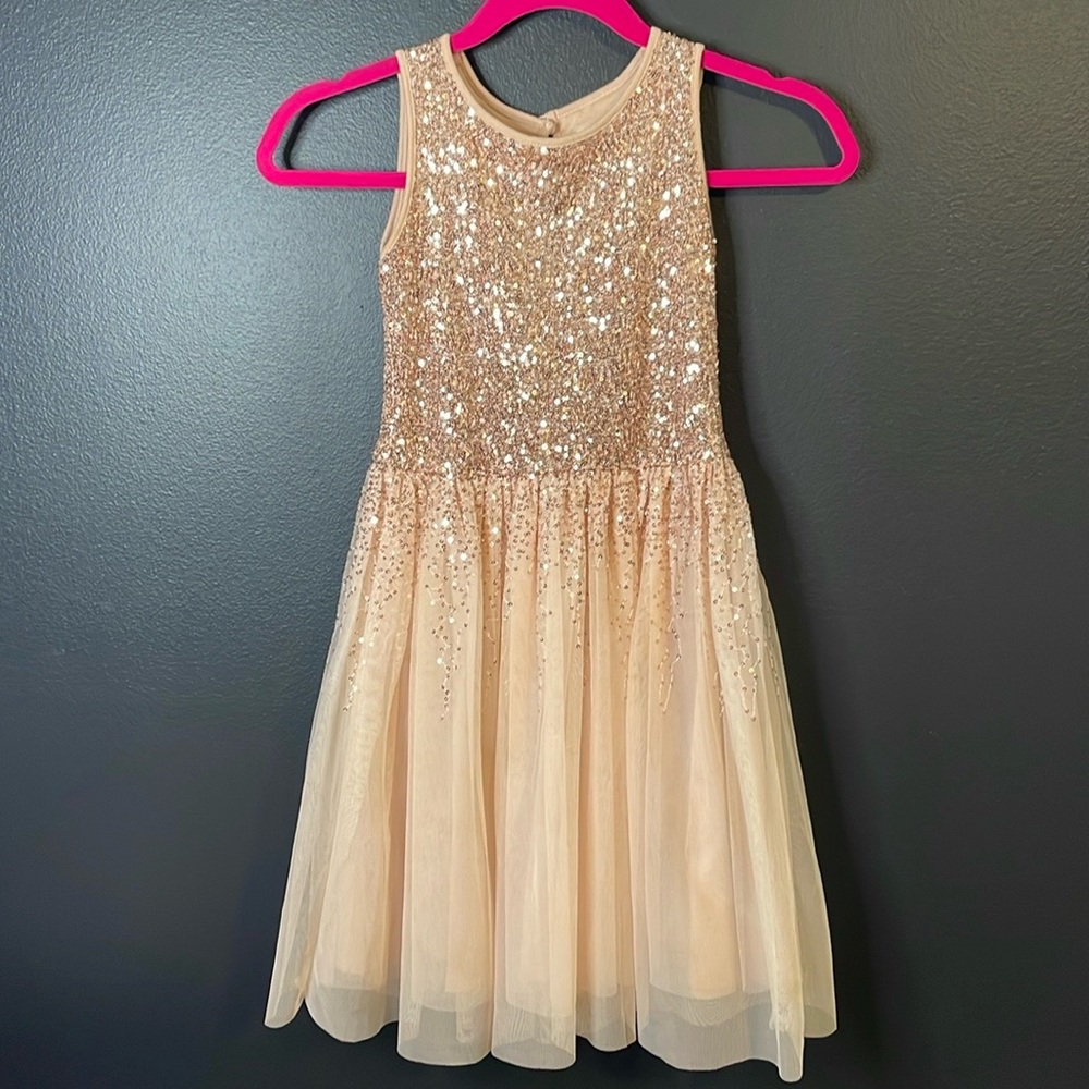 Gap Sequin Tulle Pinky Peach Dress